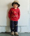 ベビー服 男の子 ハンバーガー はたらく車 乗り物刺繍 ストレッチパンツ ネイビー(06) モデル画像1