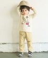 ベビー服 男の子 ハンバーガー はたらく車 乗り物刺繍 ストレッチパンツ ベージュ(51) モデル画像アップ