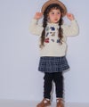 ベビー服 女の子 チェック柄 10分丈 スカッツ ネイビー(06) モデル画像全身