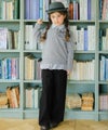 子供服 女の子 男女兼用 ウエストゴム ストレッチパンツ ブラック(00) モデル画像アップ