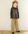 子供服 女の子 男女兼用 ウエストゴム ストレッチパンツ ベージュ(51) モデル画像アップ