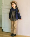 子供服 女の子 男女兼用 ウエストゴム ストレッチパンツ ベージュ(51) モデル画像1