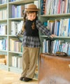 子供服 女の子 男女兼用 ウエストゴム ストレッチパンツ ベージュ(51) モデル画像2