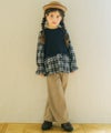 子供服 女の子 男女兼用 ウエストゴム ストレッチパンツ ベージュ(51) モデル画像4
