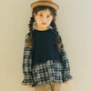 ベビー服 女の子 子ども服 こども キッズ ジュニア チェック柄 重ね着風 Aライン 長そでトレーナー