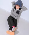 子供服 男の子 男女兼用 ストレッチツイル ストレートパンツ ブラック(00) モデル画像アップ