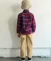 子供服 男の子 男女兼用 ストレッチツイル ストレートパンツ ベージュ(51) モデル画像全身