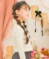 子供服 女の子 リブ ハイネックカットソー オフホワイト(11) モデル画像アップ