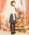 子供服 女の子 リブ ハイネックカットソー オフホワイト(11) モデル画像全身