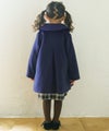 子供服 女の子 リボン 襟つき ダブルボタン 微起毛コート ネイビー(06) モデル画像4