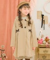 子供服 女の子 リボン 襟つき ダブルボタン 微起毛コート ベージュ(51) モデル画像アップ