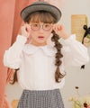 子供服 女の子 フリル 襟つき ブラウス オフホワイト(11) モデル画像アップ