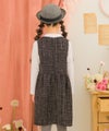 子供服 女の子 パール調ボタン付き ツイードワンピース ブラック(00) モデル画像2