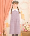 子供服 女の子 パール調ボタン付き ツイードワンピース パープル(91) モデル画像アップ