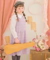 子供服 女の子 パール調ボタン付き ツイードワンピース パープル(91) モデル画像1