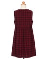 ベビー服 女の子 チェック柄 カシュクール ギャザーワンピース レッド(03) トルソー背面