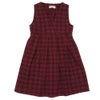 ベビー服 女の子 チェック柄 カシュクール ギャザーワンピース レッド(03) 正面