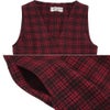 ベビー服 女の子 チェック柄 カシュクール ギャザーワンピース レッド(03) デザインポイント1