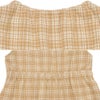 ベビー服 女の子 チェック柄 カシュクール ギャザーワンピース ベージュ(51) デザインポイント2