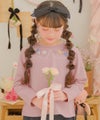 ベビー服 女の子 お花 花柄 刺繍 バックリボンつき 裏毛トレーナー ピンク(02) モデル画像アップ