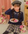 ベビー服 女の子 お花 花柄 刺繍 バックリボンつき 裏毛トレーナー ネイビー(06) モデル画像4